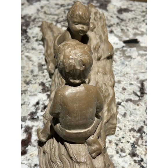 Vtg Haeger Pottery M.Strubel Sculpture 2 Children On A Fallen Tree - Picture 11 of 16